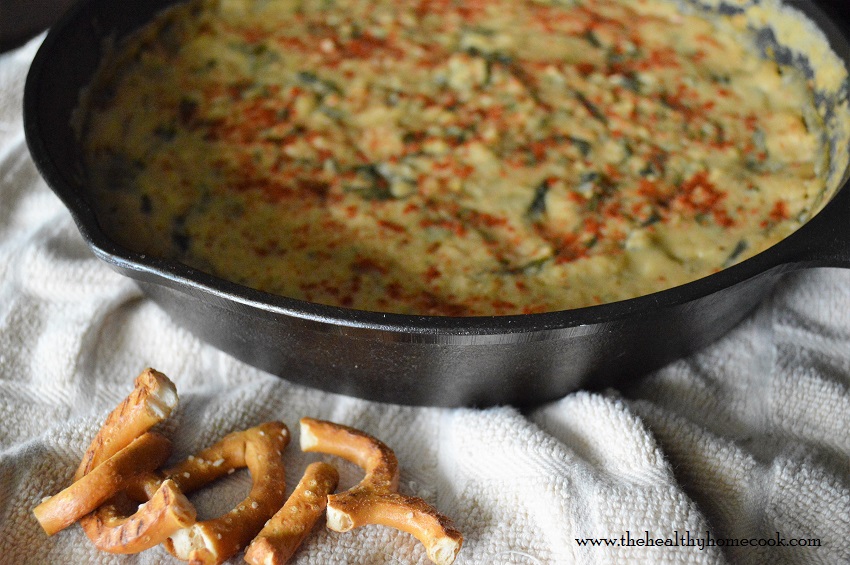 This Dairy Free Baked Spinach & Bean Dip is the perfect appetizer for entertaining. It's warm, creamy, spicy and great for any party.