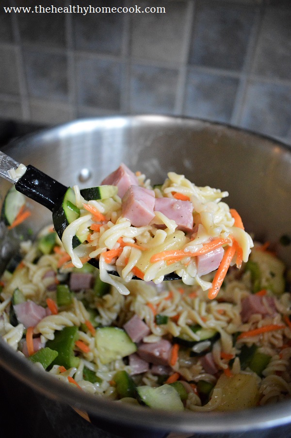This Hawaiian Pasta Salad is quick to whip up and perfect for you next picnic. Switch up your typical pasta salad with this tropical version!