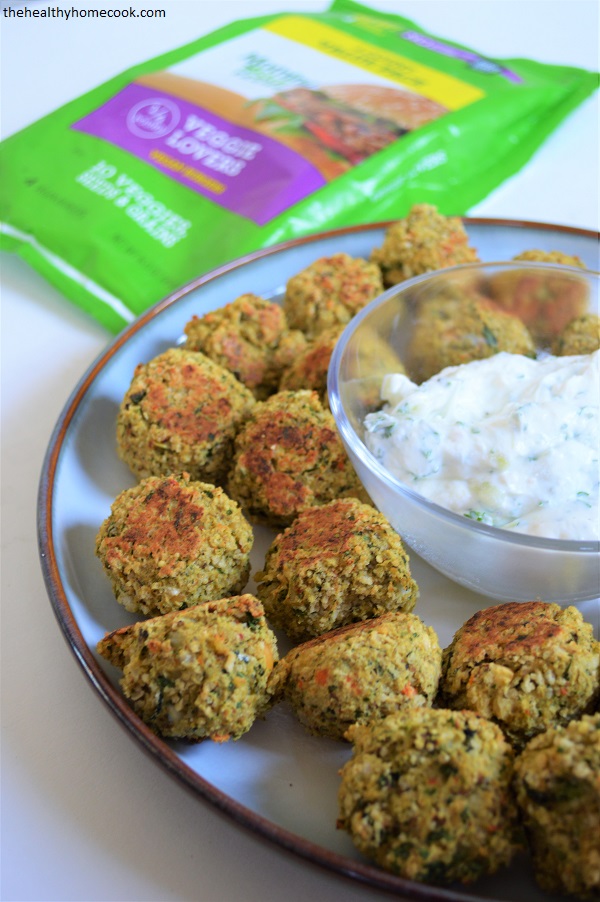 If you'll be tailgating this season, make sure you have room for these Veggie Burger Falafel Bites!