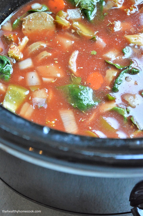 Vegetable Sausage Soup= A "soup-er" simple recipe, packed with veggies and perfect for chasing away the winter chill!