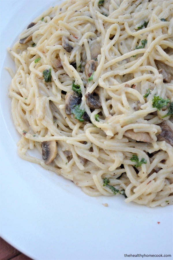 Tender mushrooms coated in a flavorful garlic-herb sauce tossed with gluten free pasta. This recipe is a must make!