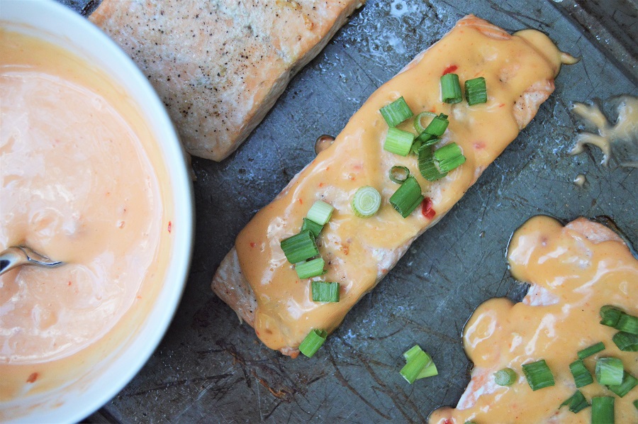 Bang Bang Salmon: A perfectly delicious and healthy version of everyone's favorite appetizer.