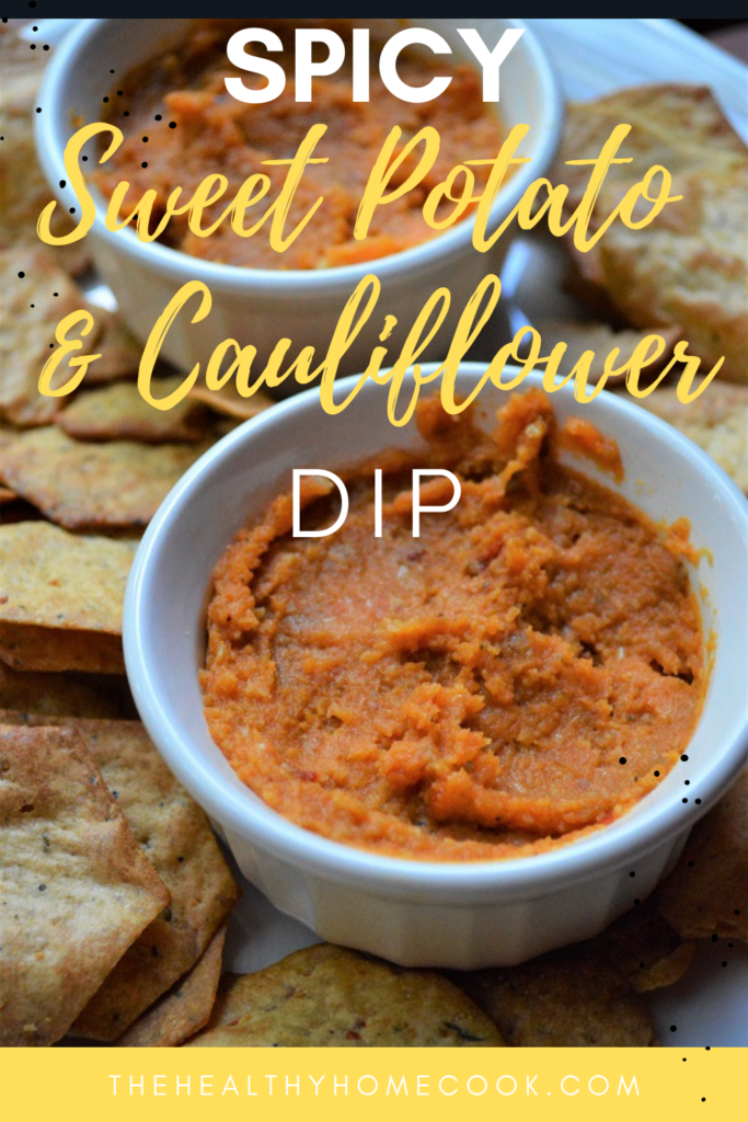 This tasty {Spicy} Sweet Potato & Cauliflower Dip is super addicting and packed full of zesty flavors.