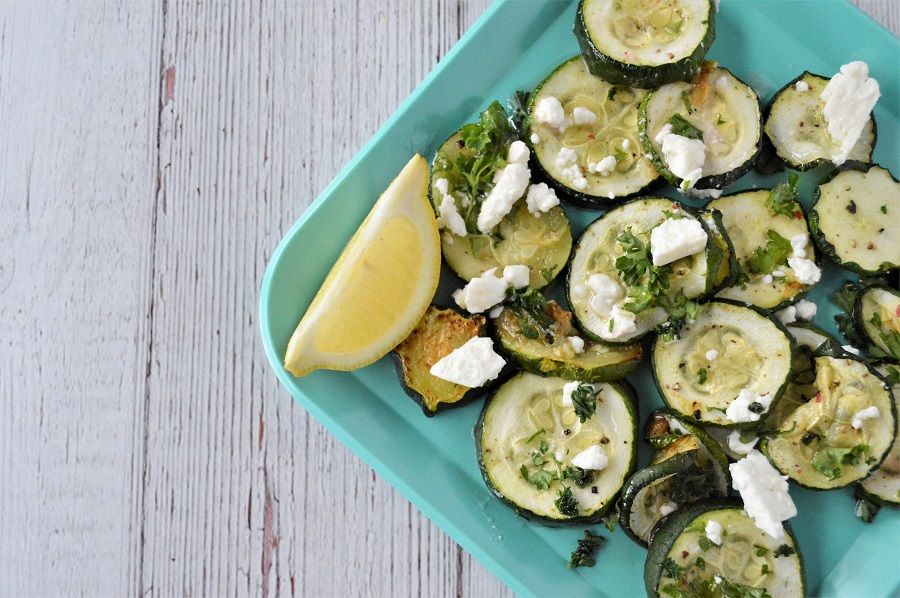 Roasted Zucchini with Feta: A simple and healthy side dish the whole family will enjoy!