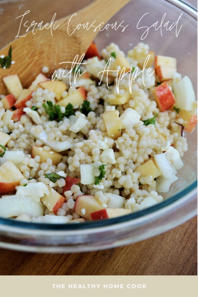 A delicious and refreshing salad made with Israeli couscous, apples, fresh herbs and a lemon vinaigrette.