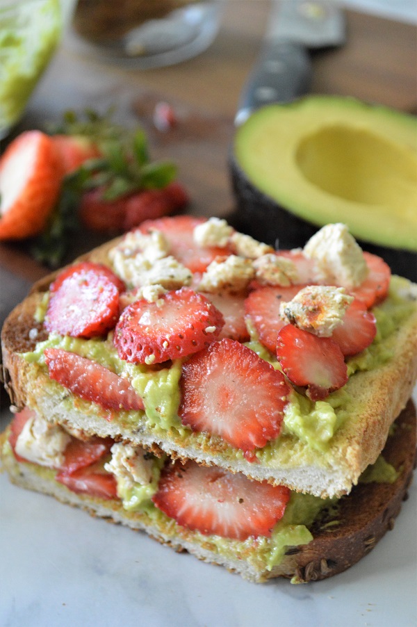 Strawberry & Goat Cheese Avocado Toast may look fancy, but it's super easy