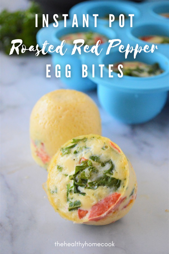 These Instant Pot Roasted Red Pepper Egg Bites are low-carb, protein-packed, and convenient for breakfasts on the go on busy mornings.