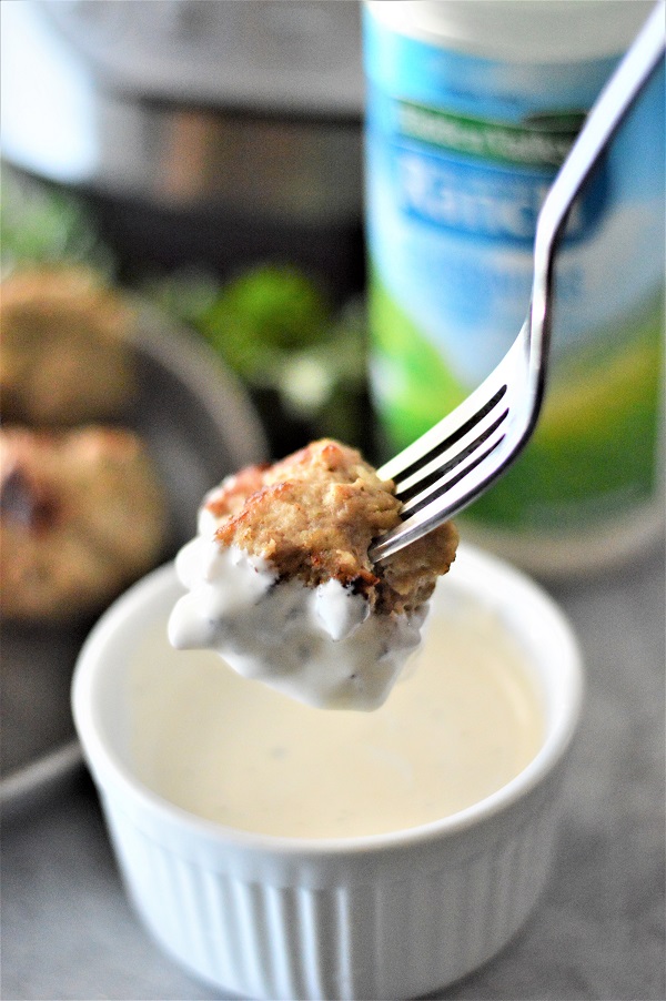 These Ranch Turkey Meatballs are super simple to make and cook in a flash in the Instant Pot.