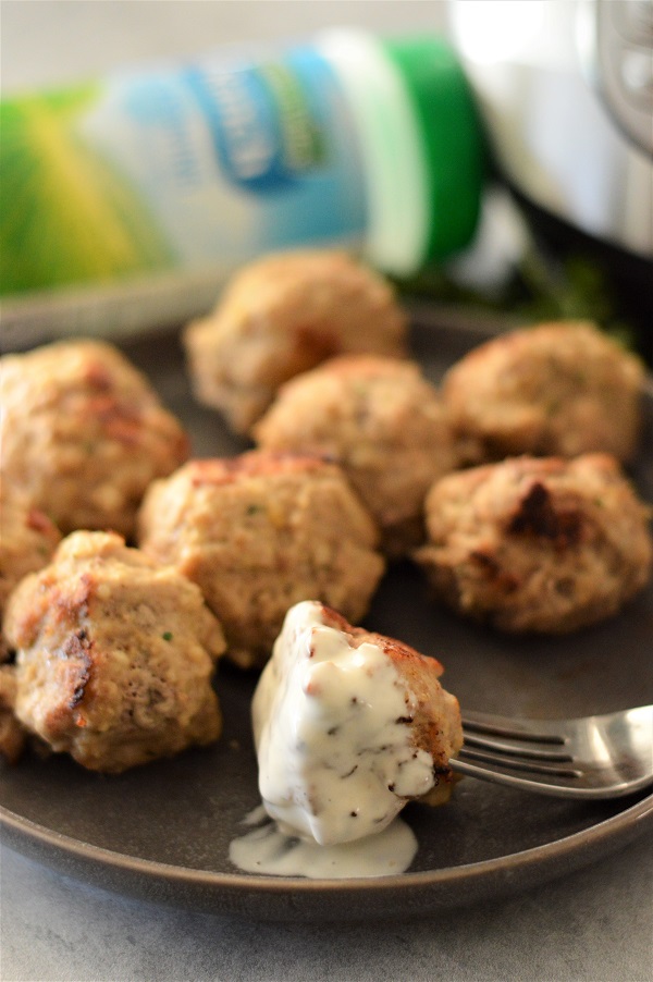 These Ranch Turkey Meatballs are super simple to make and cook in a flash in the Instant Pot.