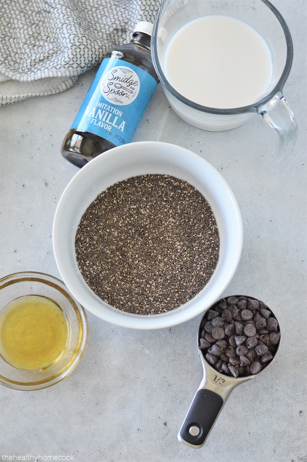 This Chocolate Chip Chia Seed Pudding is the perfect simple healthy dessert! No cooking required, you will love how easy and delicious it is!