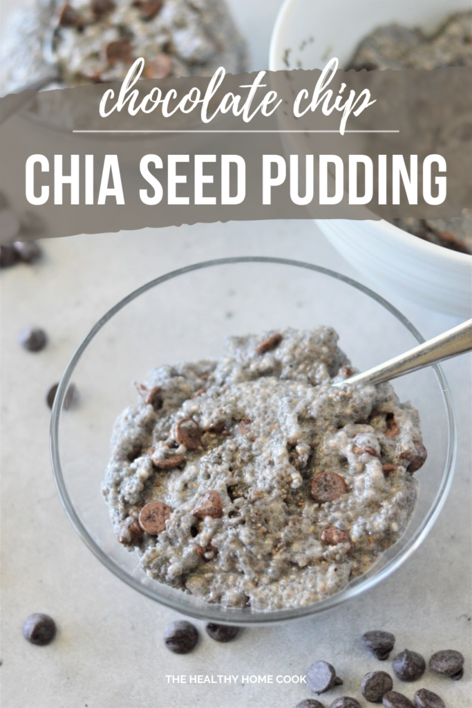 This Chocolate Chip Chia Seed Pudding is the perfect simple healthy dessert! No cooking required, you will love how easy and delicious it is!