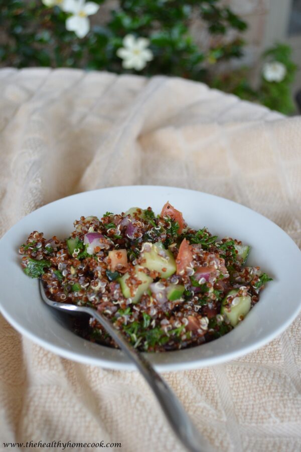 It's hard to find a recipe more satisfying and refreshing after a long summer day, than this Red Quinoa Tabouli.
