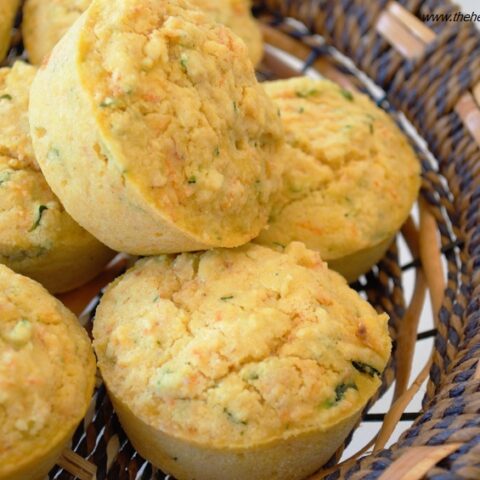 These soft and loaded Zucchini Carrot Cornbread Muffins are irresistible.