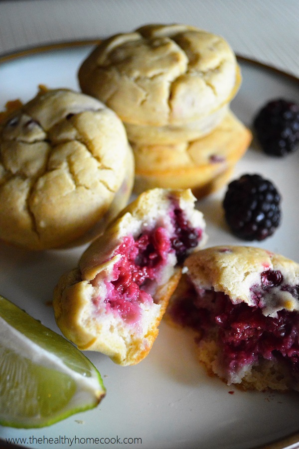 Moist, sweet, tangy...these {Gluten Free} Blackberry Lime Muffins are sure to be your new favorite breakfast or snack option around.