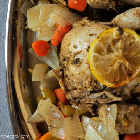 This juicy {Slow Cooker} Herb & Citrus Cornish Hen recipe is one you will never forget!