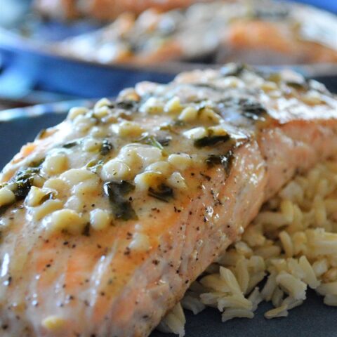 This mind blowing Basil Butter Glazed Salmon is a easy, healthy dinner to make for any occasion.