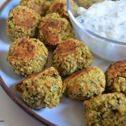 If you'll be tailgating this season, make sure you have room for these Veggie Burger Falafel Bites!
