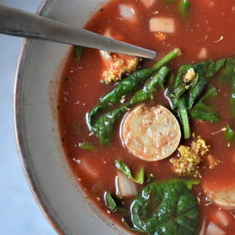 Vegetable Sausage Soup= A 