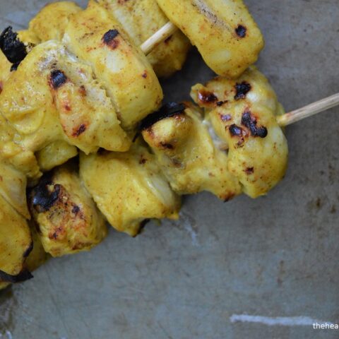 Don't put those grills away just yet! This recipe for Grilled Honey Mustard Chicken Skewers is a must make.