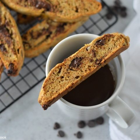 A foolproof, easy biscotti recipe made with fresh bananas and chocolate chips.