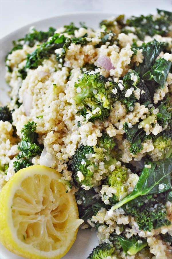 Lemon Parmesan Quinoa & Kale Salad - The Healthy Home Cook