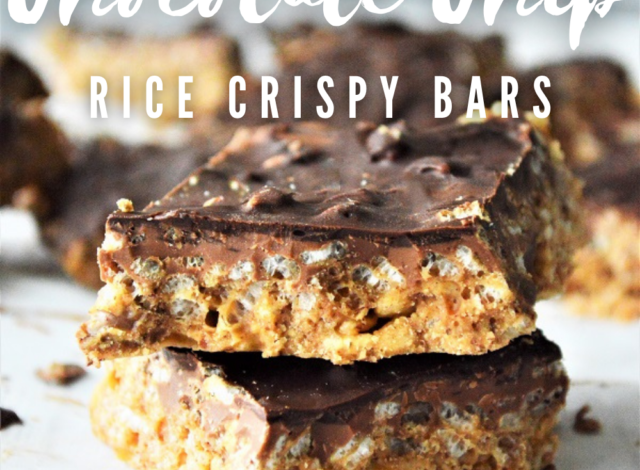 Almond Butter Chocolate Chip Rice Crispy Bars