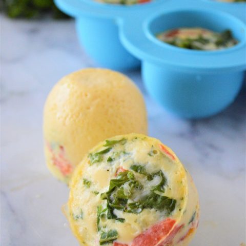 These Instant Pot Roasted Red Pepper Egg Bites are low-carb, protein-packed, and convenient for breakfasts on the go on busy mornings.