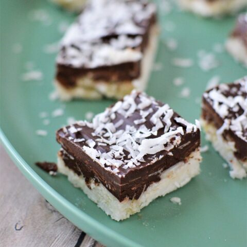 These no-bake Chocolate Coconut Bliss Bars are simple, sweet, and loaded with layers of coconut flavor.