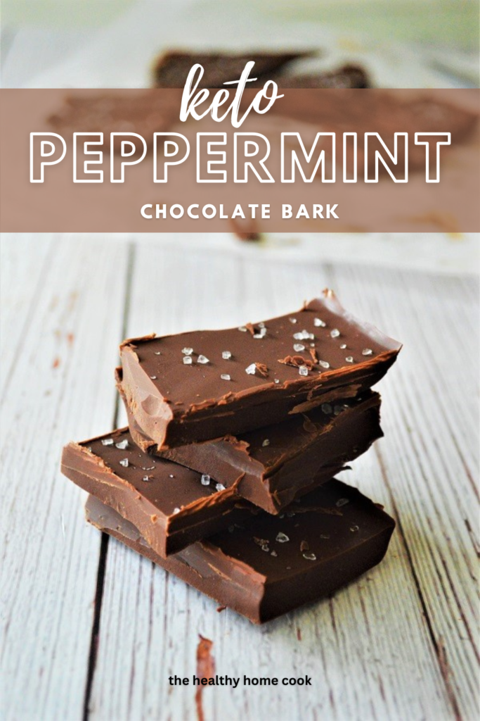 Sweet, crunchy, and salty, this Keto Peppermint Chocolate Bark is absolutely delicious and the perfect low-carb, sugar-free, gluten-free treat!