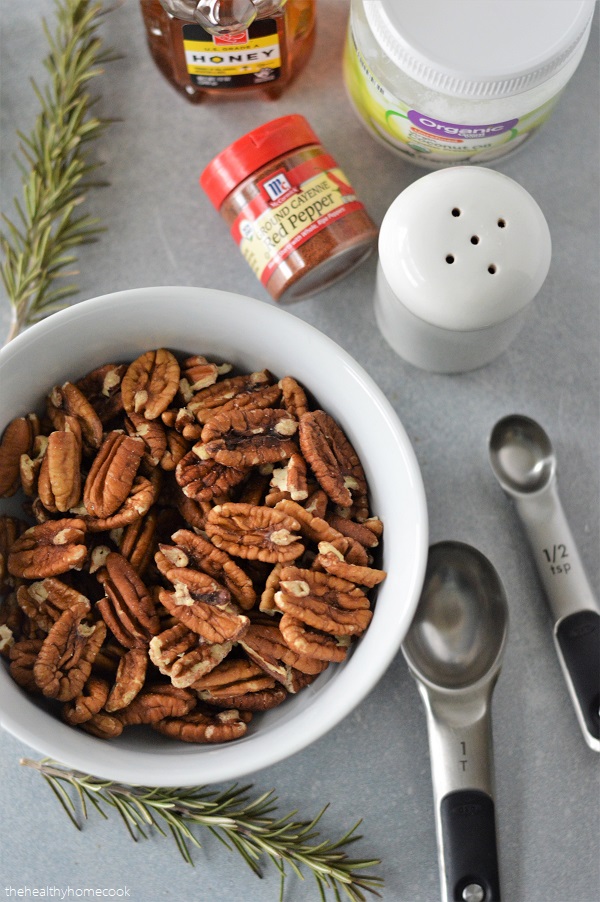 These Spicy Rosemary Candied Pecans are always a hit around my house. They're perfect as a snack, tossed in a salad, or on your next charcuterie board.