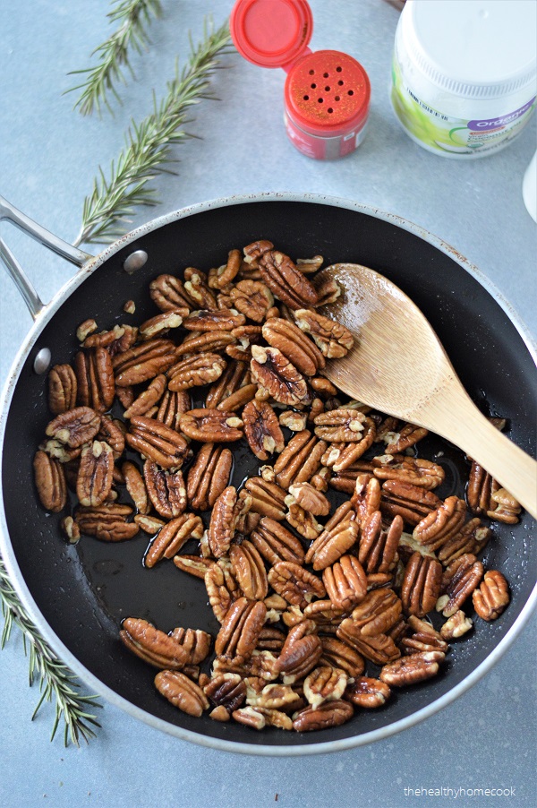 These Spicy Rosemary Candied Pecans are always a hit around my house. They're perfect as a snack, tossed in a salad, or on your next charcuterie board.