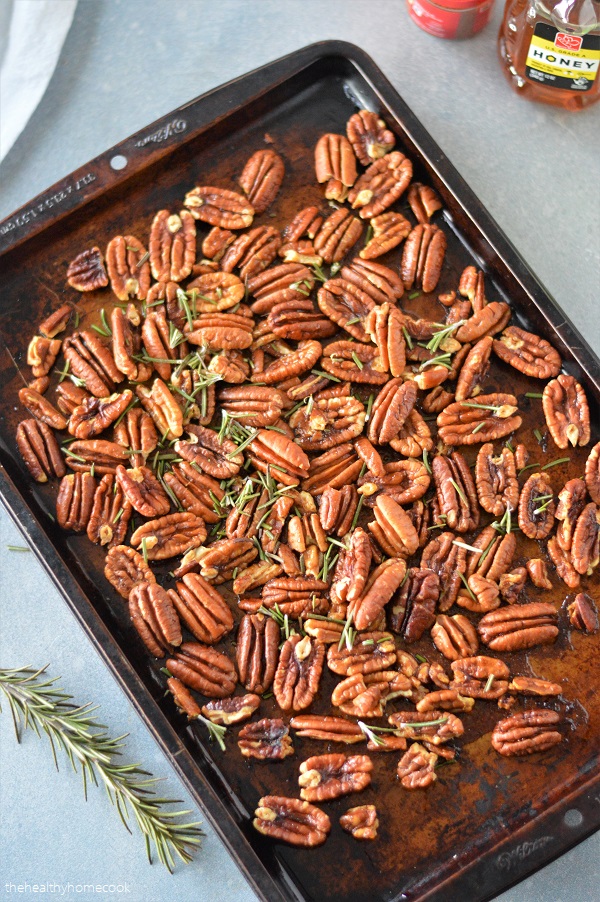 These Spicy Rosemary Candied Pecans are always a hit around my house. They're perfect as a snack, tossed in a salad, or on your next charcuterie board.