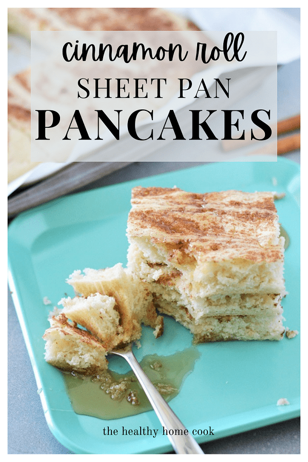 Your favorite morning sweets, cinnamon rolls and pancakes, have come together for the ultimate go-to breakfast: Cinnamon Roll {Sheet Pan} Pancakes!