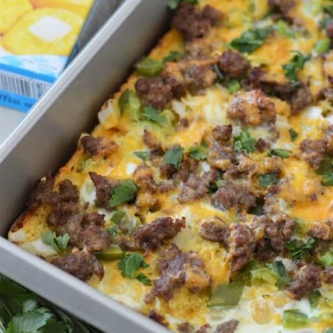 A deliciously easy strata recipe with a Mexican flare.
