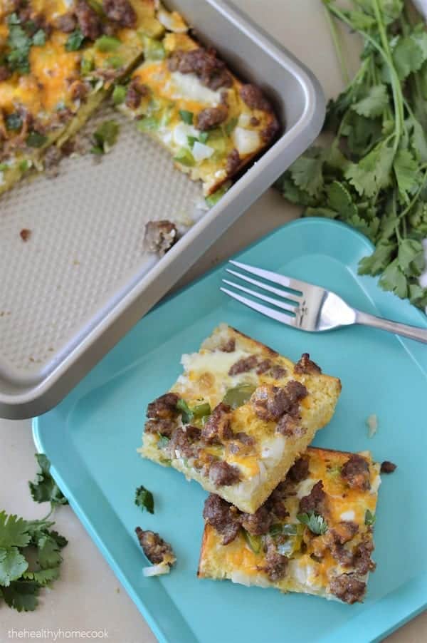A deliciously easy strata recipe with a Mexican flare.
