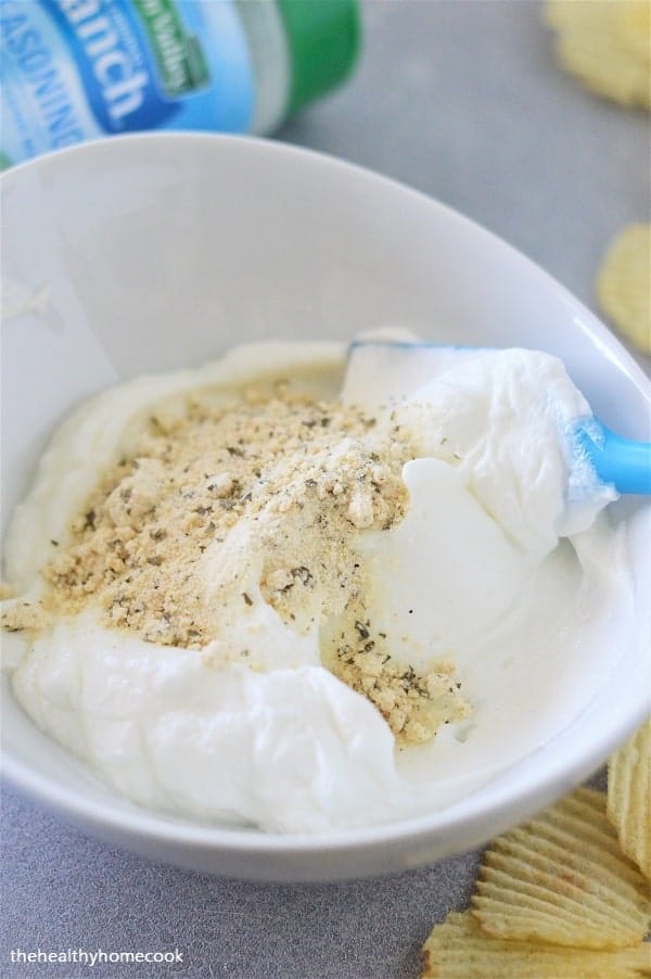 This easy Two Ingredient Ranch Dip is a cool, creamy snack that is sure to impress any crowd!