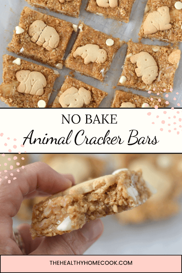 These No Bake Animal Cracker Bars are super easy to make and use only a few ingredients. They are the perfect after-school snack!
