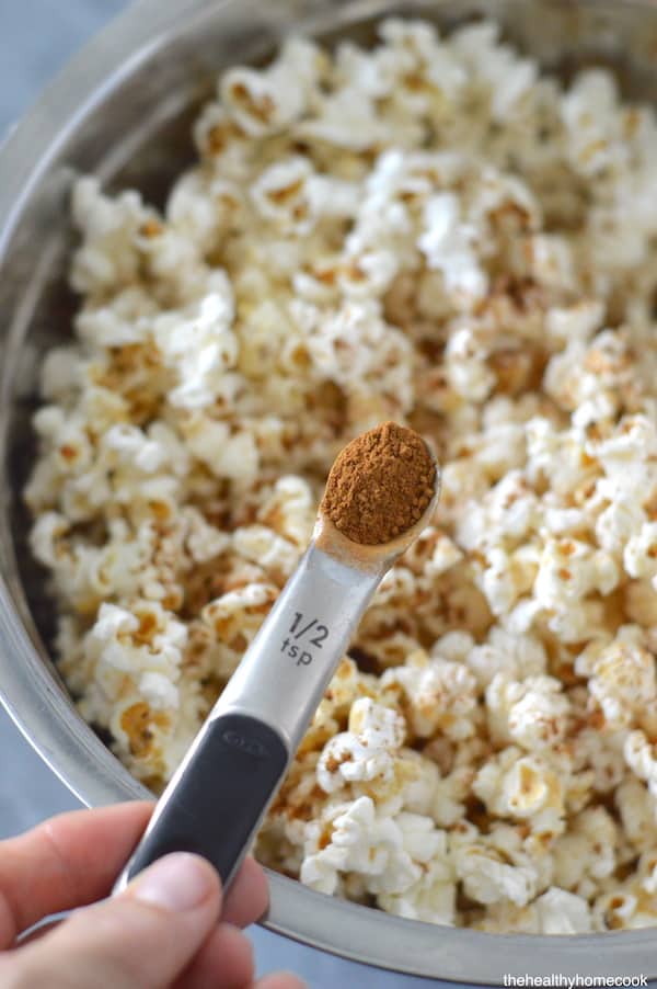 This homemade Cinnamon Maple Popcorn comes together in a few short minutes, but will disappear even faster!