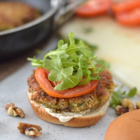Roasted walnuts, fresh herbs and seasonings make this a burger even meat lovers can't resist! The flavor is mindblowing good!