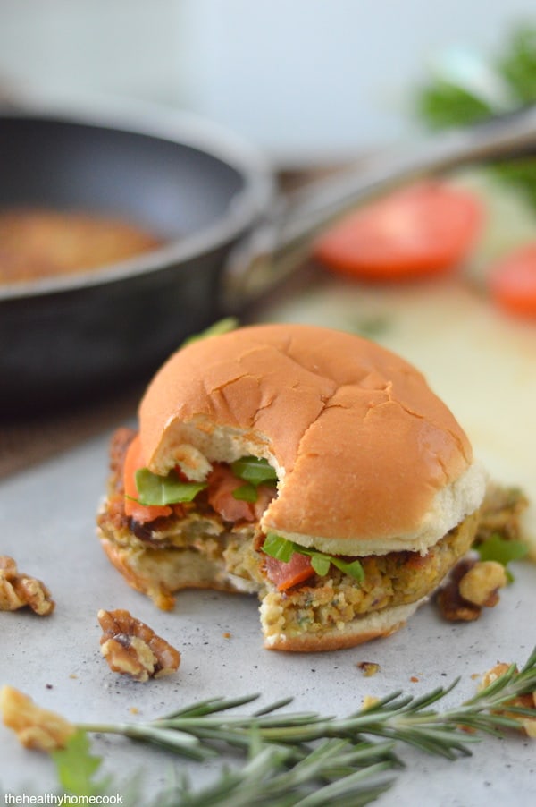 Roasted walnuts, fresh herbs and seasonings make this a burger even meat lovers can't resist! The flavor is mindblowing good!