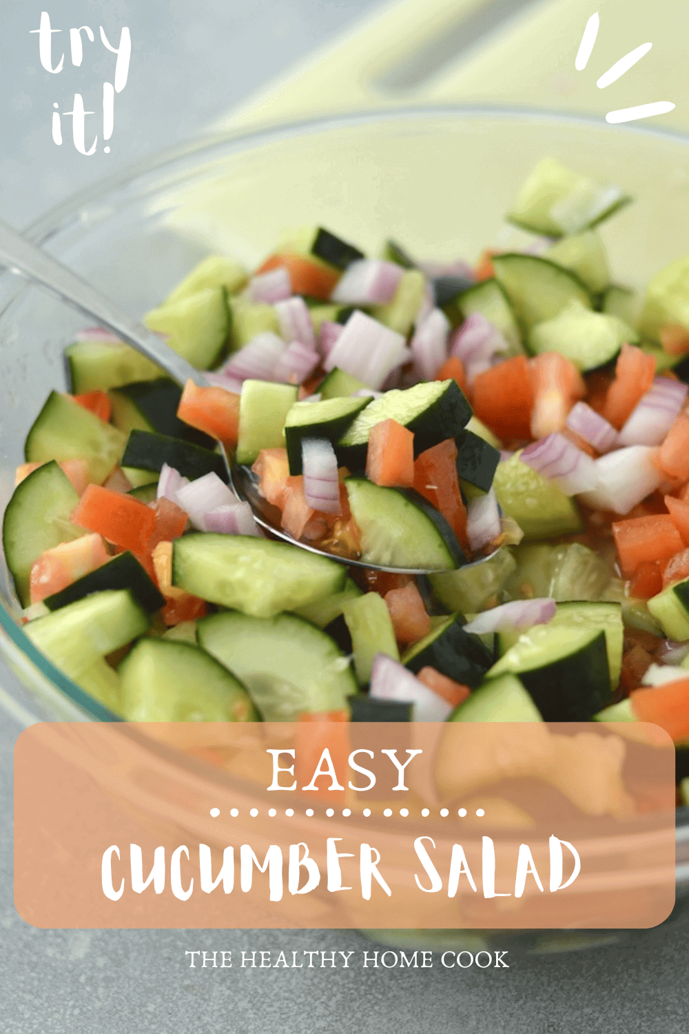 This healthy, light cucumber salad is quick to throw together and a refreshing dish to serve at any event!