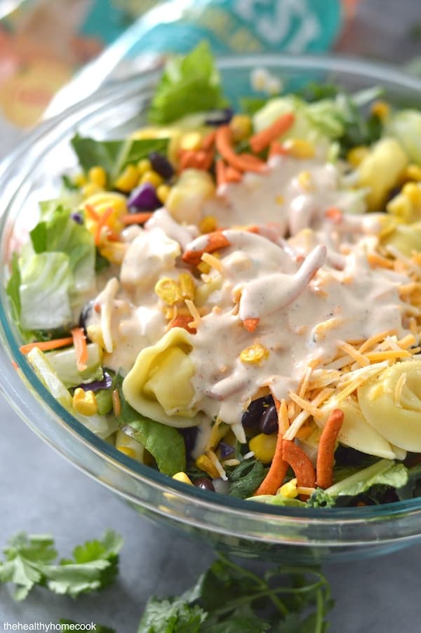 Here is an easy recipe everyone will love. This Southwest Tortellini Salad is a quick, easy meal you can throw together in no time!