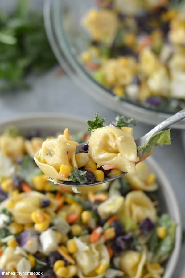 Here is an easy recipe everyone will love. This Southwest Tortellini Salad is a quick, easy meal you can throw together in no time!