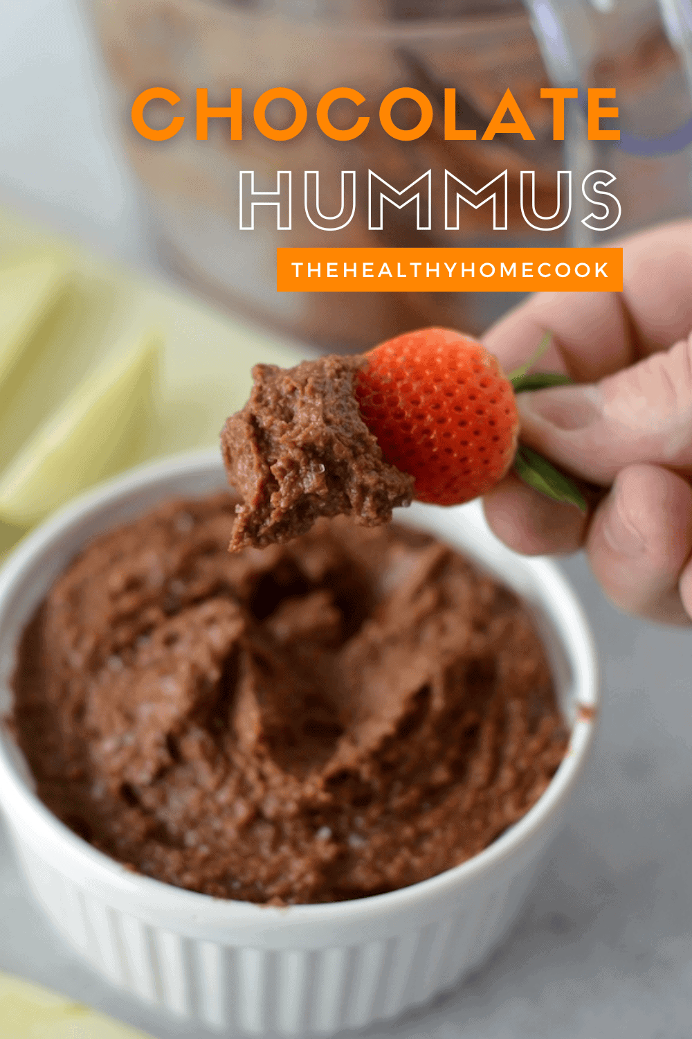 This recipe for Chocolate Hummus is perfect for dipping with your favorite fruit or crackers. Creamy, decadent, and addictive!