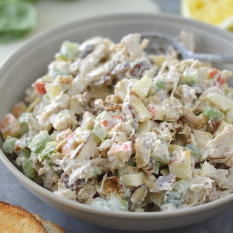 This healthy, flavorful salad comes together quickly and is perfect as a simple sandwich, in a lettuce wrap, or by itself.
