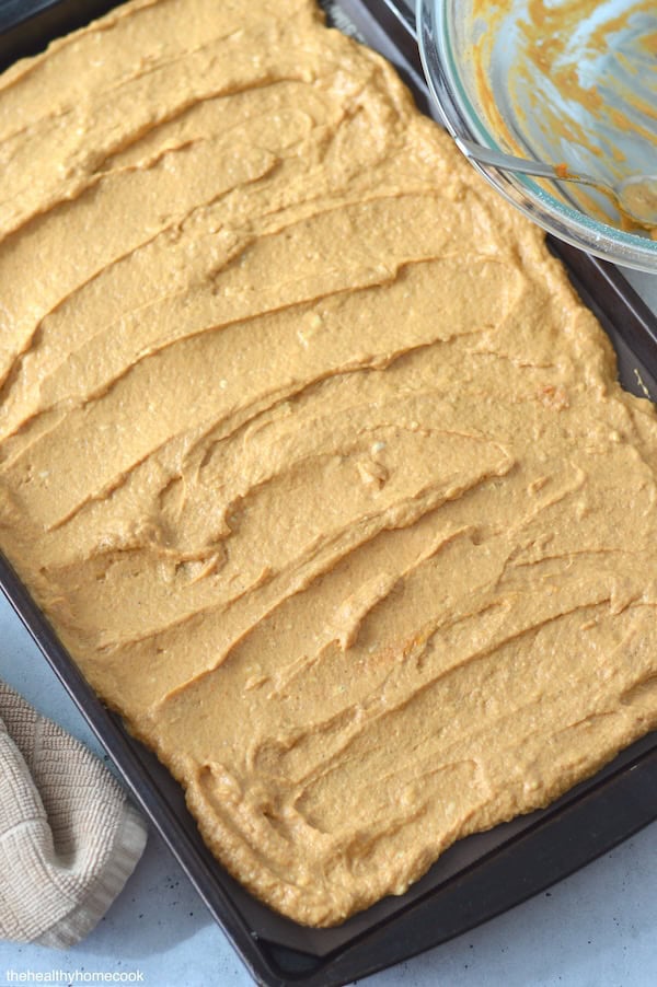 These Pumpkin Sheet Pan Pancakes are easy, soft and packed with flavor. They are the perfect breakfast treat on a fall morning.
