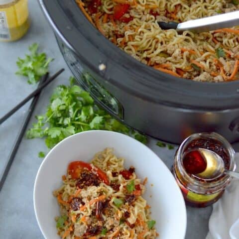 This Slow Cooker Ramen comes together in a flash and is loaded with flavor!  Simple, delicious and perfect any night of the week.