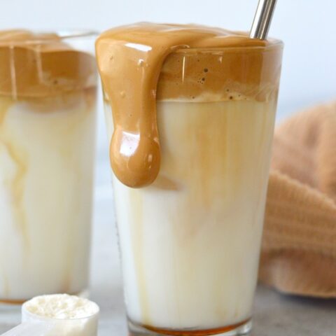 With an extra dose of collagen benefits, this Vanilla Maple Dalgona Coffee is the creamy, whipped drink of your dreams!