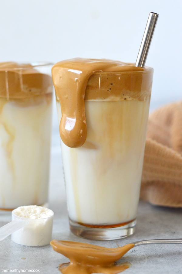 With an extra dose of collagen benefits, this Vanilla Maple Dalgona Coffee is the creamy, whipped drink of your dreams!