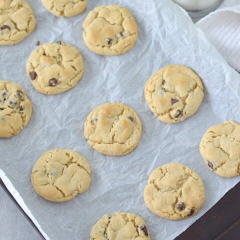 These Eggless Chocolate Chip Cookies are soft, chewy, and easy to make! Perfect for celebrating holidays, birthdays, and special occasions!